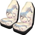 thumbnail image 1 of XYZCANDO Easy Install Car Seat Covers Van Auto Truck, Waterproof Protector Car Front Seat Covers 2 Pack Polyester Fabric Horse Galloping Design, 1 of 10