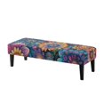 thumbnail image 1 of XYZCANDO Easy Install Rectangular Long Bench Protector, Vibrant Floral Print Polyester Spandex Washable Bench Covers for Dining Room Living Room, 1 of 9