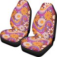 thumbnail image 1 of XYZCANDO Elastic Car Seat Covers Van SUV Truck, Breathable Thick Vehicle Seat Protector 2pcs Stretchy Cloth Daisy Musical Note, 1 of 10