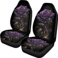 thumbnail image 1 of XYZCANDO Elegant 2-Pack Front Car Seat Covers with Purple Gold Rose - Durable Breathable Protector For Car Interior Decor, 1 of 10