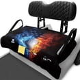 thumbnail image 1 of XYZCANDO Fire American Flag Golf Ball 2-Seat Golf Cart Seat Cover with 4 Pockets - Non-Slip Washable Universal Protector, 1 of 8