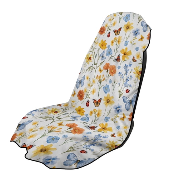 XYZCANDO Floral Pattern Non-Slip Sport Towel Seat Cushion for Travel Hiking, Easy Install Comfortable Car Seat Protector