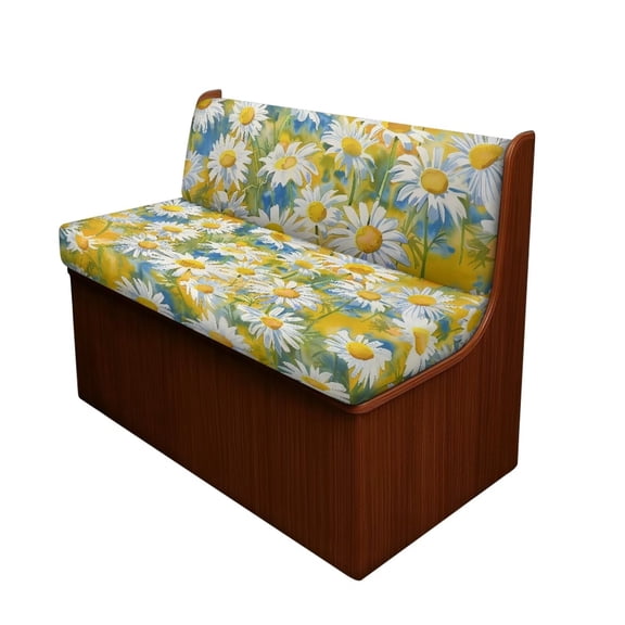 XYZCANDO Floral RV Dinette Cushion Covers Daisy RV Accessories for Inside RV Dinette Cushions Universal 2 Seat Couch Cover Stretchable Loveseat Sofa Chair Cover Furniture Protector Yellow