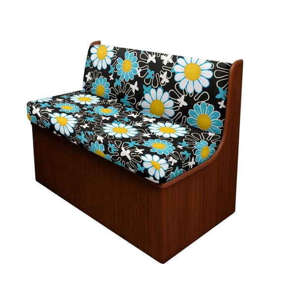 XYZCANDO Floral RV Dinette Cushion Covers Daisy RV Accessories Universal Cushion Covers for Couches and Sofas Comfortable Loveseat Sofa Chair Cover Furniture Protector Camper Must Haves Black