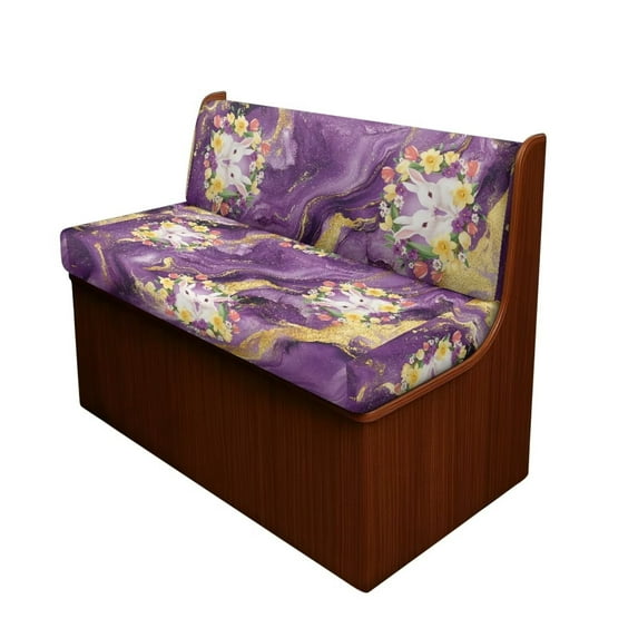 XYZCANDO Floral Rabbit RV Dinette Cushion Covers Marble Print Furniture Covers Stretchable Cushion Covers for Couches and Sofas RV Accessories Slip Covers for Loveseat Camper Must Haves Purple
