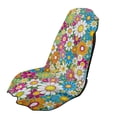 thumbnail image 1 of XYZCANDO Flowers Pattern Design Machine Washable Towel Car Seat Cover, Sweatproof Easy to Install Non-Slip Towel Cover for Van SUV, 1 of 11