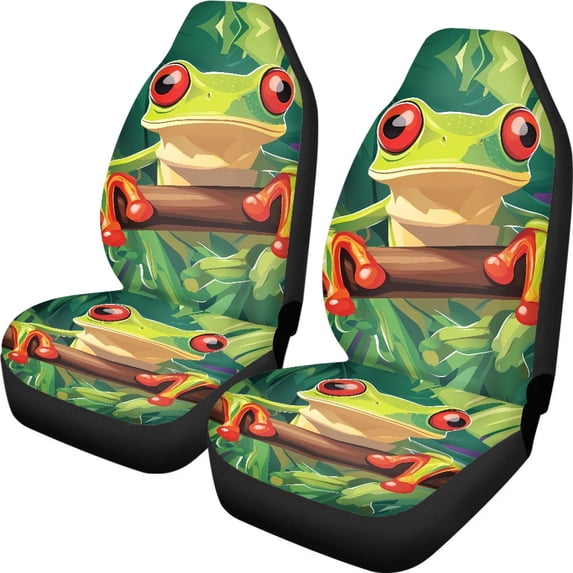 XYZCANDO Frog Pattern Car Seat Covers Easy to Install Comfortable Car Front Seat Covers Interior SUV Front Seats, Decorative Waterproof Auto Sedan