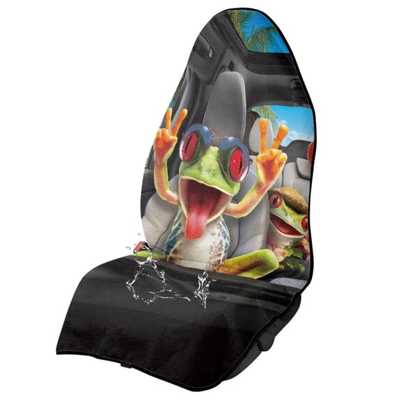 XYZCANDO Frog Seat Cover Towel Waterproof Sweat Towel Bucket Seats Covers for Gym Running Athletes Fitness Workout Removable Automotive Accessories with Storage Bag