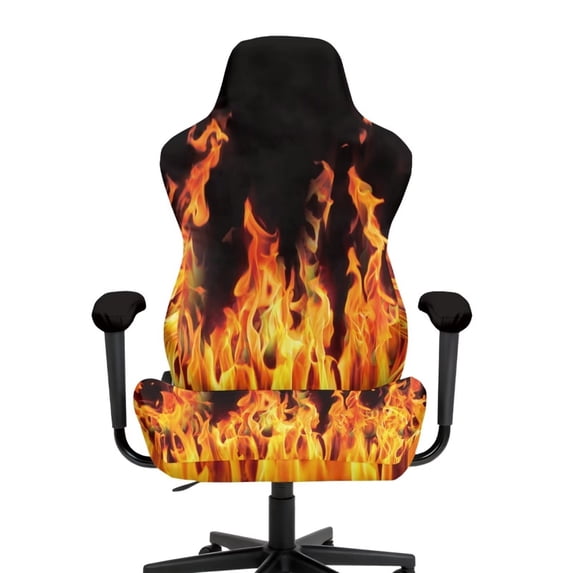 XYZCANDO Gaming Chair Cover Easy to Install Flame Gaming Chair Protective Cover Include Backrest, Seat and Armrest Protector for Large and Tall Reclining Gaming Chairs
