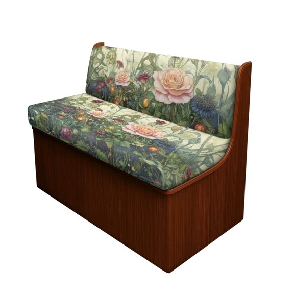 XYZCANDO Garden Flowers RV Booth Seat Covers Elastic, for Travel Trailer Inside Furniture Suitable for RV Dining Table Sofa
