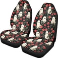 thumbnail image 1 of XYZCANDO Ghosts and Roses Car Seat Covers Polyester Fabric Stretchy Automobile Seat Cover car Front Seats Interior, Breathable Stretchable Vehicle SUV, 1 of 10