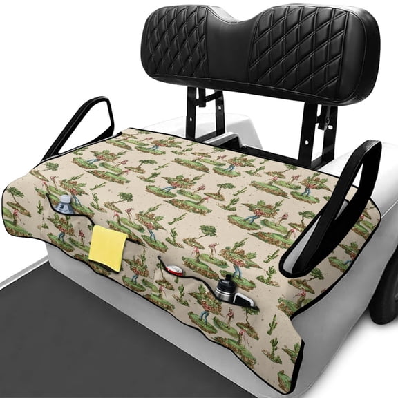 XYZCANDO Golf Cart Covers Seat Cover Comfortable Terry Cloth, Compatible with Club Car Old Ds Golf Cart Golf Carts, for EZGO EZGO TXT RXV, Golf Cactus