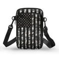 thumbnail image 1 of XYZCANDO Gray American Flag Fourth of July Cross Body Phone Purse for Womens Flower Small Messenger Handbag with Adjustable Shoulder Strap Casual Cellphone Case Over Shoulder Wallet, 1 of 7