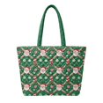 thumbnail image 1 of XYZCANDO Green Santa Printed Padded Shoulder Handbag Large Capacity Quilted Festive Tote for Christmas Shopping Travel Work Lightweight Durable Casual Daily Carry All Bag, 1 of 7