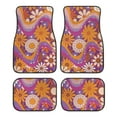 thumbnail image 1 of XYZCANDO Groovy Hippie Flower Musical Note Print Car Floor Mats Non-Slip Carpet Floor Mats for Front and Rear Full Sets Dirt-Resistant All-Weather Mats Universal Fit Most Car Sedan SUVs, 1 of 6