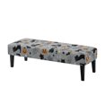thumbnail image 1 of XYZCANDO Halloween Long Bench Slipcover Featuring Pumpkin Cat, Washable Elastic Polyester Spandex Bench Seat Cover for Bedroom and Hotel, 1 of 9