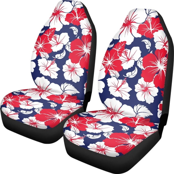 XYZCANDO Hibiscus Flowers Front Seat Cover Stretchy Anti-Slip Car Seat Covers Interior Car Interior, Easy to Install Protector Truck Vehicle