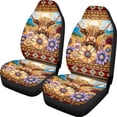 thumbnail image 1 of XYZCANDO Highland Cattle Car Front Seat Covers Polyester Easy to Install Auto Seat Covers Interior Driver Seat, Soft Waterproof SUV Van, 1 of 10