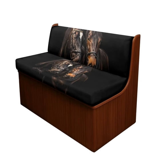 XYZCANDO Horse RV Dinette Cushions RV Accessories for Inside Sofa Covers for 2 Cushion Couch Universal Furniture Covers Washable Slip Covers for Loveseat Slipcovers for RV Camper Car Bench Black