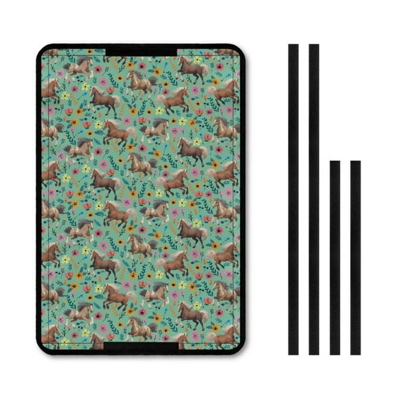 XYZCANDO Horse RV Door Window Shade Floral RV Sunlight Cover Foldable Camper Blackout Shades RV Window Cover with UV Protection and Privacy Features RV Insulated Window Covers Green