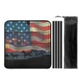 thumbnail image 1 of XYZCANDO Horse Skylight Cover American Flag RV Window Shade Camper Window Cover Foldable Blackout Window Cover UV Rays Protection Camper Trailer Fan Vent Cover RV Blackout Ventilation Cover Black, 1 of 7