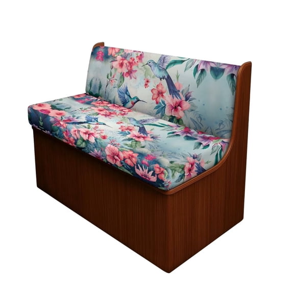 XYZCANDO Hummingbird Floral RV Dinette Cushions Stretchable RV Accessories for Inside Universal Bench Cushion Comfortable Couch Cushion Covers Stylish Camper Accessories for Inside Slipcovers Blue