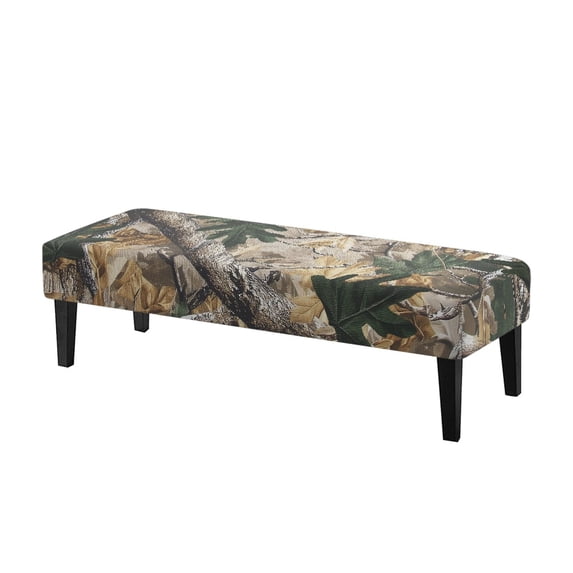 XYZCANDO Leaf Camo Dust Resistant Bench Seat Covers, Easy Install Poly Spandex Bench Slipcover for Garden Dining