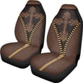 thumbnail image 1 of XYZCANDO Leather Zipper Design Car Seat Covers for Woman Thin Car Front Seat Covers Comfort Soft, for Vehicle SUV Auto, 1 of 10