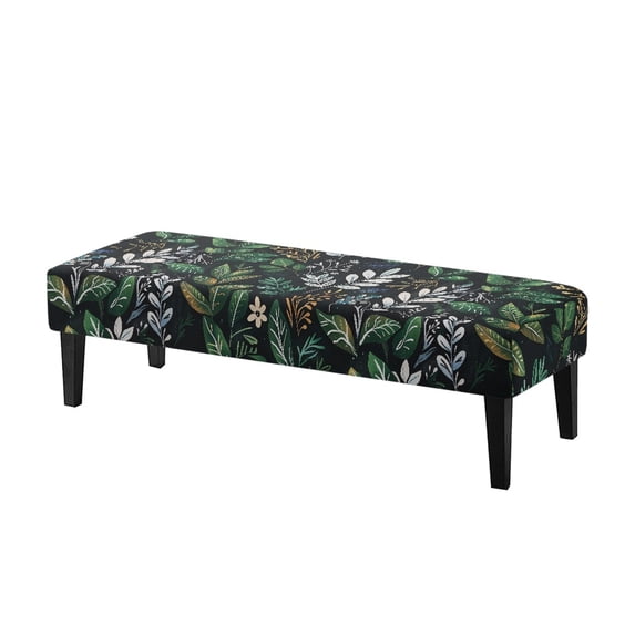 XYZCANDO Leave Polyester Spandex Fabric Bench Seat Cover with Pet Hair Resistant, Full Elastic Wrap Anti-Wear Bench Covers for Living Room
