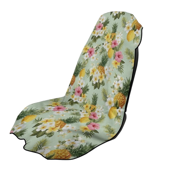 XYZCANDO Lemon Flower Pattern Car Seat Towel Cover, Non-Fading Car Cushion Seat Covers Durable Machine Washable for Trucks Sedans