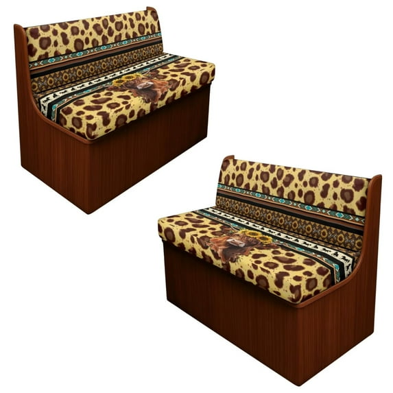 XYZCANDO Leopard Aztec Sunflower Cow RV Sofa Cover RV Couch Cushion Slipcovers Comfortable Loveseat Slipcovers for Travel Couch Stain Resistant Sofa Cover 2 Backrest Cover & 2 Bench Cover