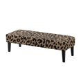 thumbnail image 1 of XYZCANDO Leopard Breathable Bench Covers, Stretch Polyester Spandex Fabric Dining Bench Covers for Living Room Bedroom, 1 of 9