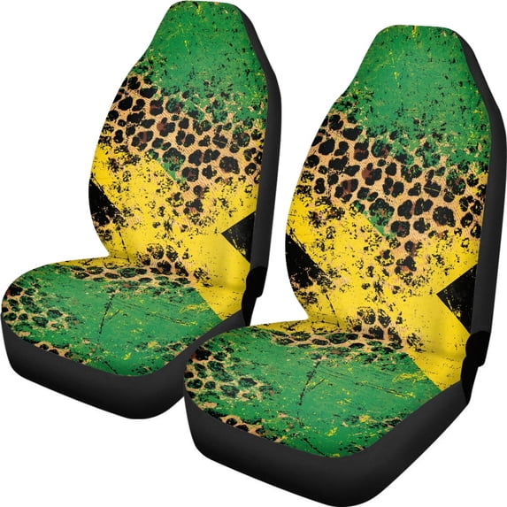 XYZCANDO Leopard Diagonal Pattern Front Seats Protector Soft Anti-Wear Car Front Seat Covers Interior car Front Seats, Waterproof Interior Accessories Truck Sedan