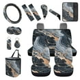 thumbnail image 1 of XYZCANDO Marble Print Armrest Cover Steering Wheel Cover Car Cushion Cover Seat Belt Cover Keychain Handbrake Cover Fender Cover Lipstick Cover Trash Can Car Coasters Washable, 1 of 7