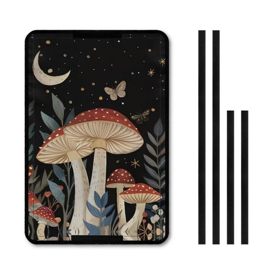 XYZCANDO Mushroom RV Door Window Shade Fashion Camper Decor Easy to Install Foldable RV Sunshade RV Curtains for Camper Windows Blackout Camper Blackout Shades Fits for RV Interior Door Window Black