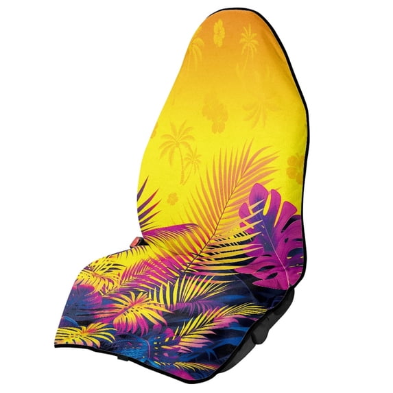 XYZCANDO Neon Tropical Palm Tree Car Seat Towel Cover - Sweatproof, Waterproof Protector - Universal Fit for Cars, SUVs, Trucks - Moisture-Wicking Summer Auto Accessory