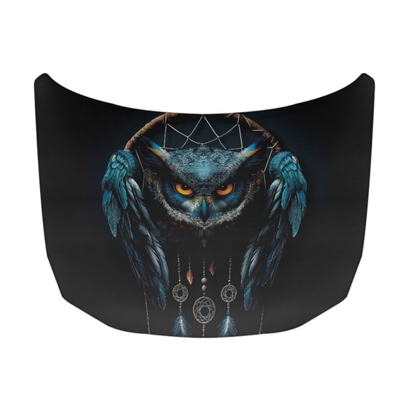 XYZCANDO Owl Dreamcatcher Protective Hood Covers Stretch Fabric Automotive Hoods Covers, Car Hood Cover Protector Waterproof for SUV Vehicles Van