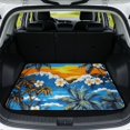 thumbnail image 1 of XYZCANDO Palm Trees Hibiscus Rear Cargo Mat 29" x 39", Polyester Durable Trunk Liner with Non-Slip Backing, Easy-Clean Stitched Edge Trunk Carpet for Daily Driving Use, 1 of 7
