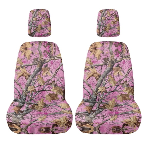 XYZCANDO Pink Tree Camo Pattern Stretchable UTV Seat Protector Sleeves for Rhino 700 660 450, Waterproof Secure Fixed Straps UTV Off-Road Seat Protectors Breathable