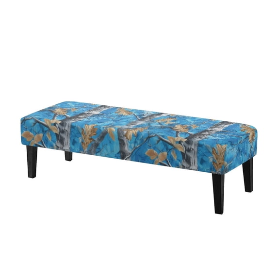XYZCANDO Poly Spandex Long Bench Seat Slipcover for Dining Home, Breathable Elastic Band Bench Covers, Tree Leaf Camo Pattern