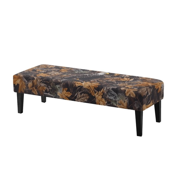 XYZCANDO Polyester Spandex Fabric Bench Seat Cover for Living Room Bedroom, Abrasion Resistant Pet Hair Resistant Bench Covers, Autumn Leaf Camo Print