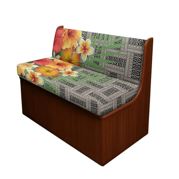 XYZCANDO 2-Piece Stretch RV Dinette Booth Seat Cover - Tropical Floral Print Washable Camper Furniture Protector, All Seasons