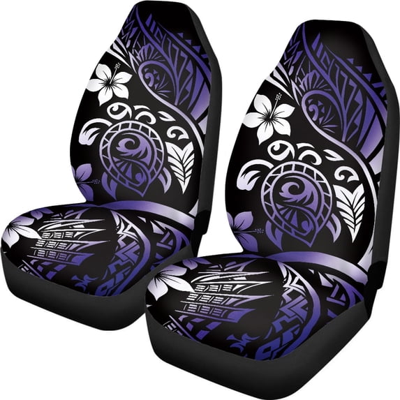 XYZCANDO Purple Floral Design Car Front Seat Covers 2 pcs Interior Accessories Car Front Seat Cover Set car Front Seats Car Interior, Protector Stretchy SUV Auto