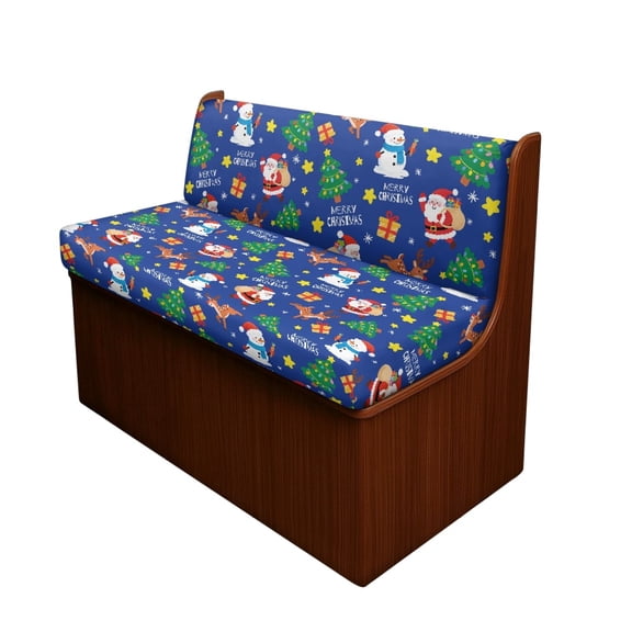 XYZCANDO RV Booth Seat Covers, Compatible with Loveseat Camper, RV Dining Chair Seat Covers for Booth Seats Camper Cushion Washable, Santa Claus Pattern