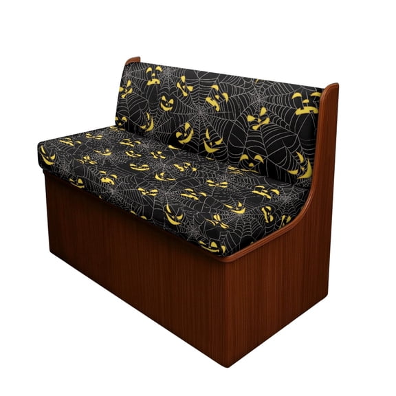 XYZCANDO RV Booth Seat Covers, Compatible with Camper Travel Trailer, Camper Cushion Covers for Booth Seats Bench Stretch, Spider Web Pumpkin