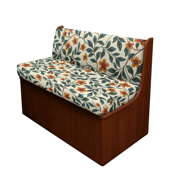 XYZCANDO RV Sofa Seat Slipcovers Washable Polyester Fabric, Compatible with Camper Chair, for RV Camper Sofa Travel Trailer Couch, Orange Floral Vine