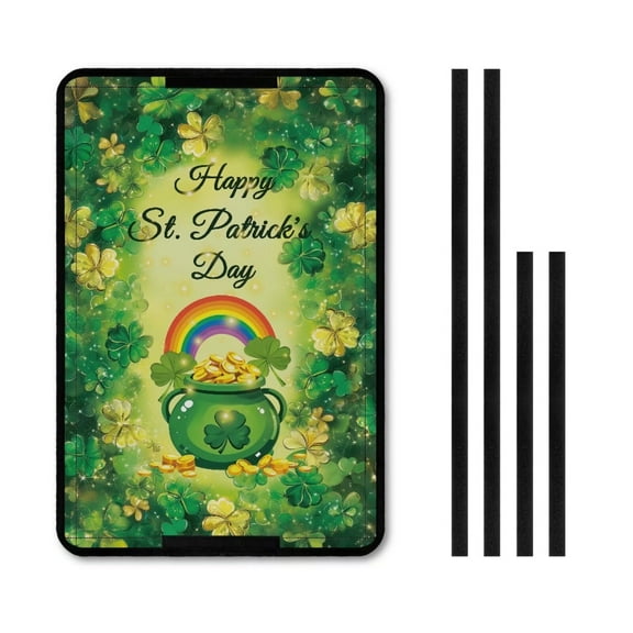 XYZCANDO Rainbow Clover RV Door Window Shade Foldable RV Blackout Window Cover St. Patrick's Day RV Decor Easy to Install RV Sun Shade Camper Screen Door Protector RV Shades with UV Protection Green