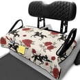 thumbnail image 1 of XYZCANDO Red Rose Equestrian Golf Cart Rear Seat Cover - 4 Storage Pockets Non-Slip Washable Terry Cloth Protector for 2 Passenger Golf Carts, 1 of 9