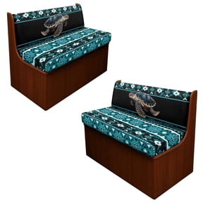 XYZCANDO Sea Turtle Aztec Print RV Dinette Cushion Covers Camper Accessories for Inside Couch Cushion Slipcovers Loveseat Slipcovers for Travel Couch (2 Backrest Cover & 2 Bench Cover)
