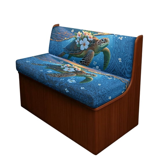 XYZCANDO Sea Turtle Floral RV Dinette Cushion Covers Washable, for Camper Travel Trailer Suitable for RV Camper Car Bench Seats Sofa